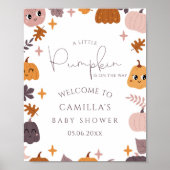 Ein kleines Puppkin Baby Dusche Willkommen Poster (Vorne)