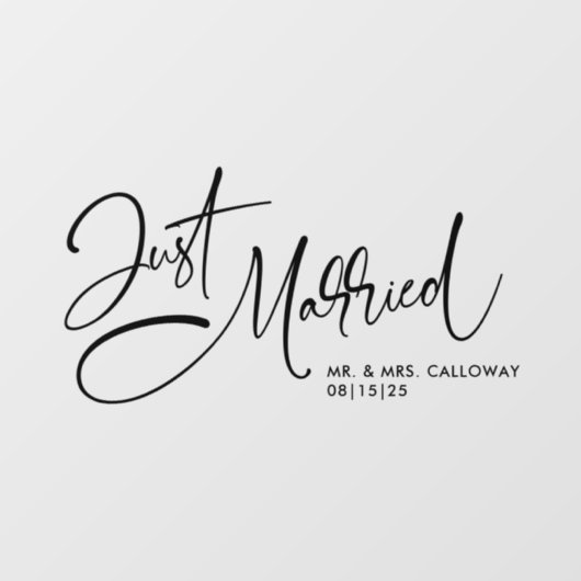 Ein kleines Retro-Auto nur verheiratet Fensteraufkleber (Blatt)