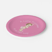 Ein kleines Rosa Prinzessin-Babyparty Pappteller (Schrägansicht)