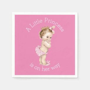 Ein kleines Rosa Prinzessin-Babyparty Serviette