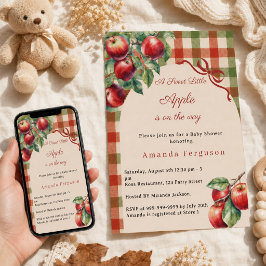 Ein kleines rotes Gingham-Mädchen Baby Shower Einladung