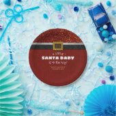 Ein kleines Santa Baby ist auf dem Weg Baby Dusche Pappteller (Party)
