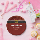 Ein kleines Santa Baby ist auf dem Weg Baby Dusche Pappteller (Party)