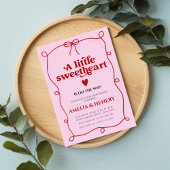Ein kleines Schatz Mädchen Doodle Schleife Baby Sh Einladung