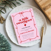 Ein kleines Schatz Mädchen Doodle Schleife Baby Sh Einladung