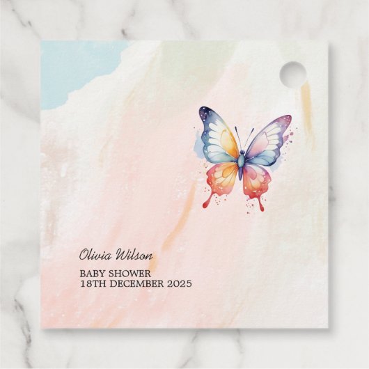 Ein kleines Schmetterling pastellfarben whimsical Geschenkanhänger (Rückseite)