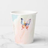 Ein kleines Schmetterling pastellfarben whimsical Pappbecher (Vorderseite)