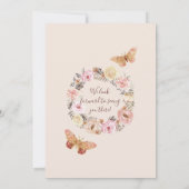 Ein kleines Schmetterling Wasserfarbe Blush Floral Einladung (Rückseite)