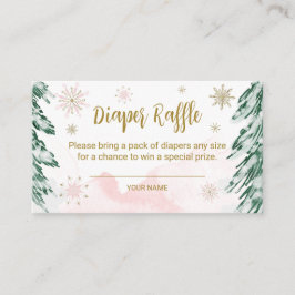 Ein kleines Schneeflocken Baby Diaper Raffles Begleitkarte