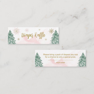 Ein kleines Schneeflocken Baby Diaper Raffles Mini Visitenkarte