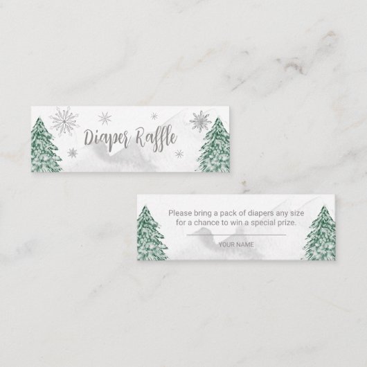 Ein kleines Schneeflocken Baby Diaper Raffles Mini Visitenkarte (Vorne/Hinten)