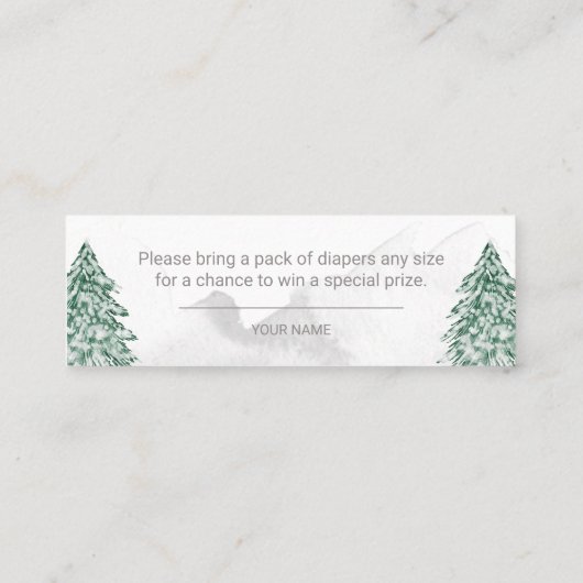 Ein kleines Schneeflocken Baby Diaper Raffles Mini Visitenkarte (Rückseite)