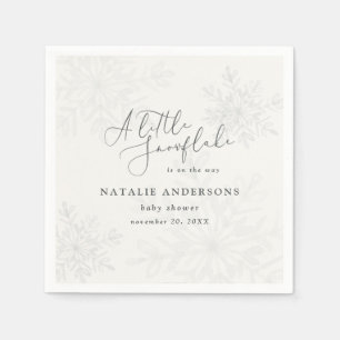Ein kleines Schneeflocken Babydusche Party Serviette