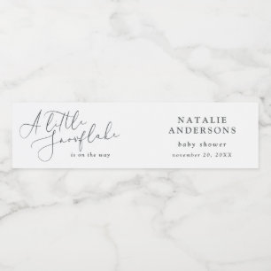 Ein kleines Schneeflocken-Party mit Baby-Dusche Wasserflaschenetikett