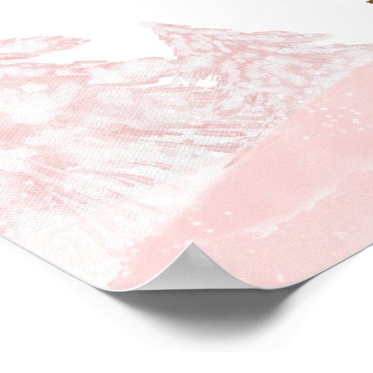 Ein kleines Schneeflocken Pink Baby Dusche Begrüßu Poster (Ecke)