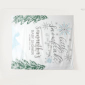 Ein kleines Schneeflocken Winterduschbecken im Hin Wandteppich (Vorderseite (Horizontal))