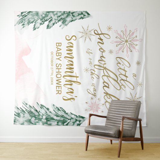 Ein kleines Schneeflocken Winterduschbecken im Hin Wandteppich (Beispiel (Horizontal))