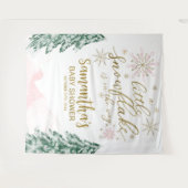 Ein kleines Schneeflocken Winterduschbecken im Hin Wandteppich (Vorderseite (Horizontal))