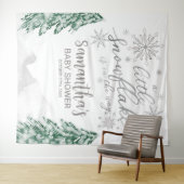 Ein kleines Schneeflocken Winterduschbecken im Hin Wandteppich (Beispiel (Horizontal))