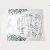 Ein kleines Schneeflocken Winterduschbecken im Hin Wandteppich (Vorderseite (Horizontal))