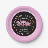 Ein kleines schwarz-rosa Halloween-Kinderdusche Pappteller (Vorderseite)