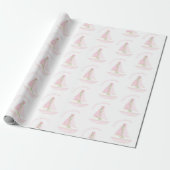 Ein kleines Skipper Pink Sailboat Moderne Babydusc Geschenkpapier (Ungerollt)
