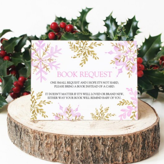 Ein kleines Snowflake Baby Duschbuch für Baby Begleitkarte