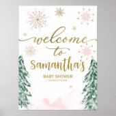 Ein kleines Snowflake Babydusche Begrüßungszeichen Poster (Vorne)