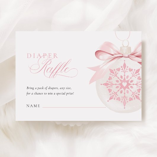 Ein kleines Snowflake Girl Duschtuch Windelwanne Begleitkarte