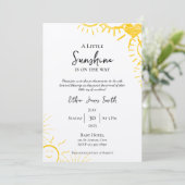 Ein kleines Sonnenschein Baby Dusche Einladung (Stehend Vorderseite)