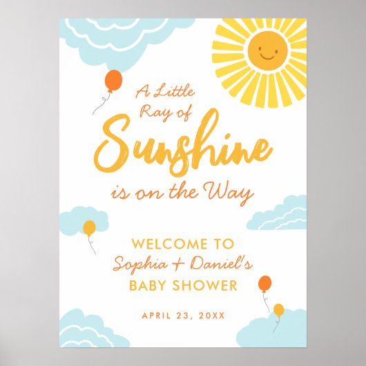 Ein kleines Sonnenschein-Baby-Duschposter Poster (Vorne)