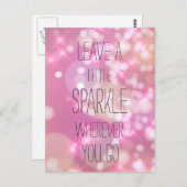 Ein kleines Sparkle verlassen - rosa Inspirationsa Postkarte (Vorne/Hinten)