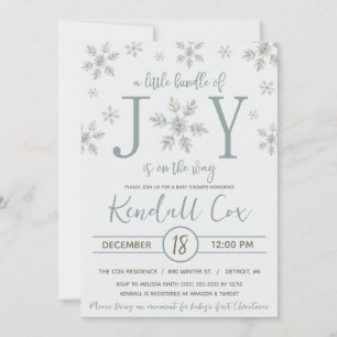 Ein kleines Stück Freude ist auf dem Weg Baby Dusc Einladung