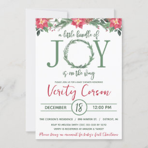 Ein kleines Stück Freude ist auf dem Weg Baby Dusc Einladung