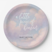 Ein kleines Stück Heaven Baby Dusche Minimalistisc Pappteller (Vorderseite)