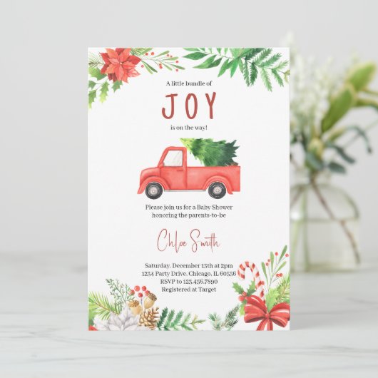 Ein kleines Stück Joy Baby Dusche Einladung (Stehend Vorderseite)