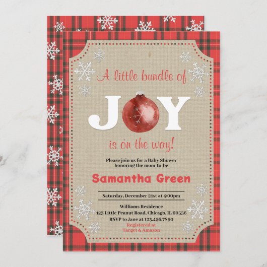 Ein kleines Stück Joy Baby Dusche Einladung (Vorne/Hinten)