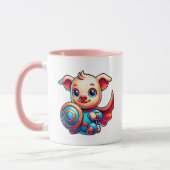 Ein kleines Superheld-Schwein. Tasse (Links)