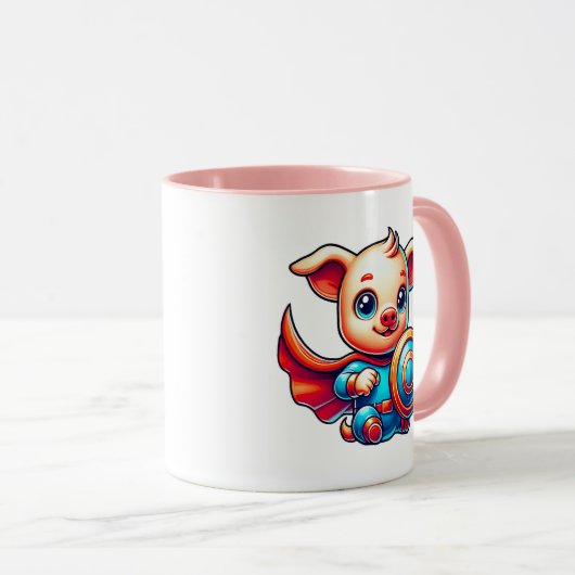 Ein kleines Superheld-Schwein. Tasse (VorderseiteRechts)