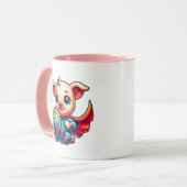 Ein kleines Superheld-Schwein. Tasse (Vorderseite Links)