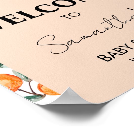 Ein kleines Süsse Orange Willkommenszeichen Poster (Ecke)