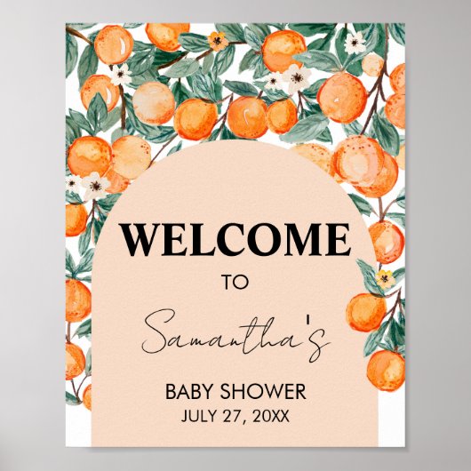 Ein kleines Süsse Orange Willkommenszeichen Poster (Vorne)