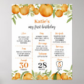 Ein kleines Süsse Zitrus Birthday Meilenstein Zeic Poster (Vorne)