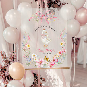 Ein kleines süßes Gänschen Baby Shower Willkommen Acrylschild