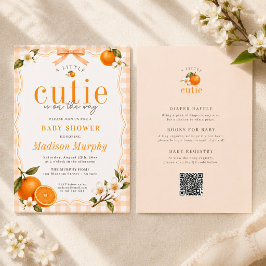 Ein kleines Süßes Orange Gingham Neutrales Alles-i Einladung