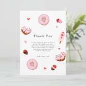 Ein kleines Sweetheart Donuts Valentines Baby Dusc Dankeskarte (Stehend Vorderseite)