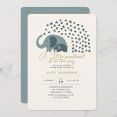 Ein kleines Sweetheart Elephant Boy Baby Dusche Einladung (Vorne/Hinten)