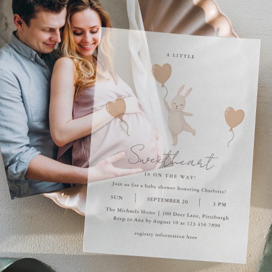 Ein kleines Sweetheart ist auf dem Weg Baby Dusche Pergament Einladungen