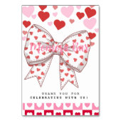 Ein kleines Sweetheart "Momosa Mimosa Bar Tischnummer (Rückseite)