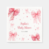 Ein kleines Sweetheart Niedlich Bow Red Pink Baby  Serviette (Vorderseite)